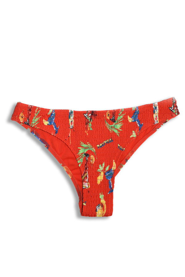 Damson Madder Classic Shirred Bikini Bottom - Cocktails