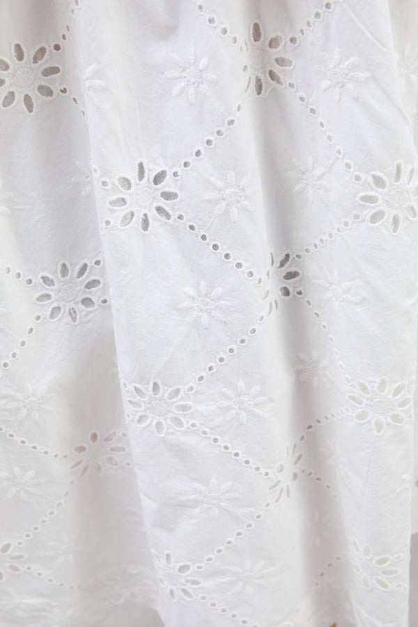 Damson Madder Clementine Embroidered Collared Mini Dress - White