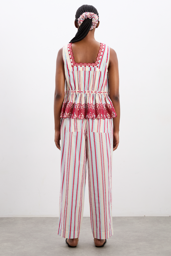 Damson Madder Amaya Blouse - Butter Cherry Stripe