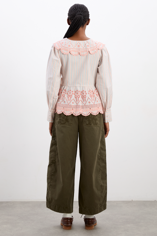 Damson Madder Anais Blouse - Apricot Stripe