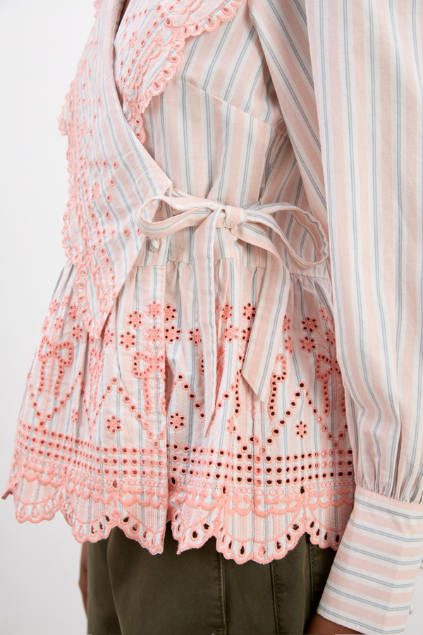 Damson Madder Anais Blouse - Apricot Stripe