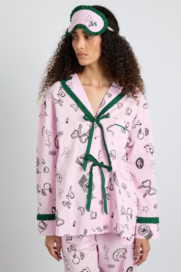 Damson Madder Antonella Pj Set - Pink Sleep Symbols