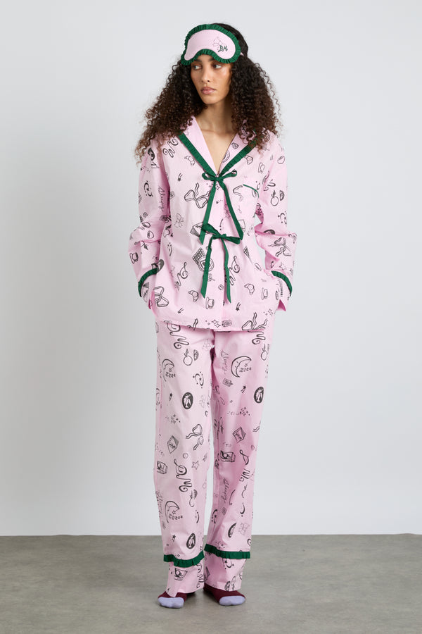 damson madder antonella pj set - pink sleep symbols