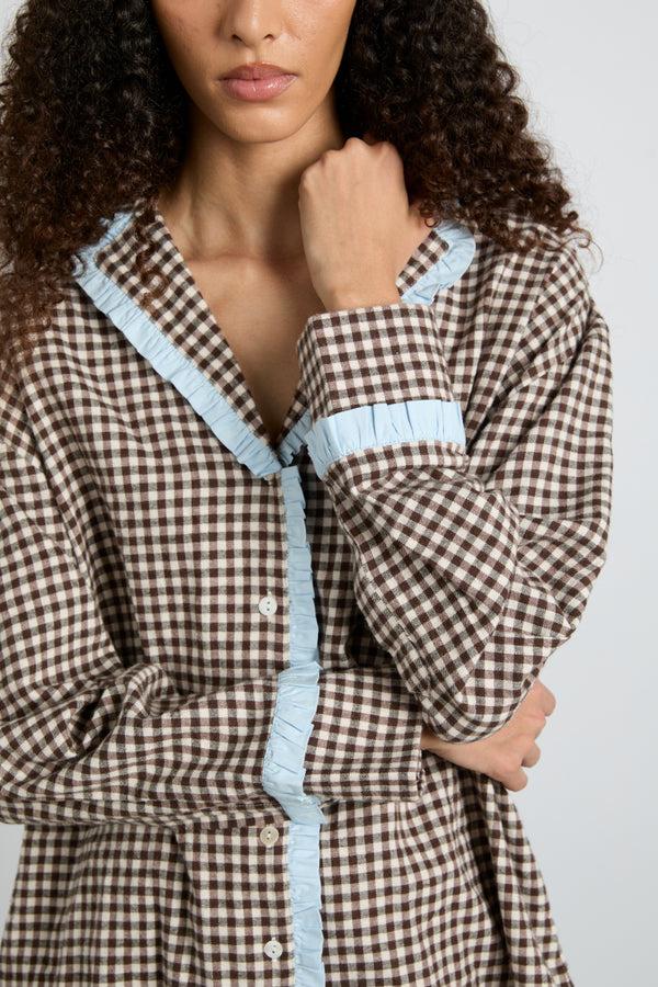 Damson Madder Antonia Pj Set- Brown Gingham