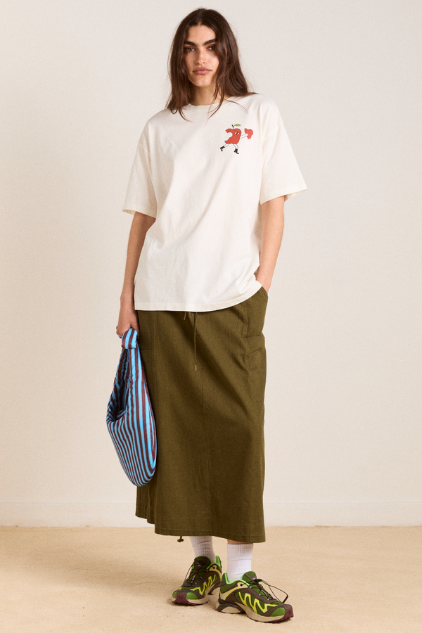 Damson Madder Apple Peel Boyfriend Tee - Ecru