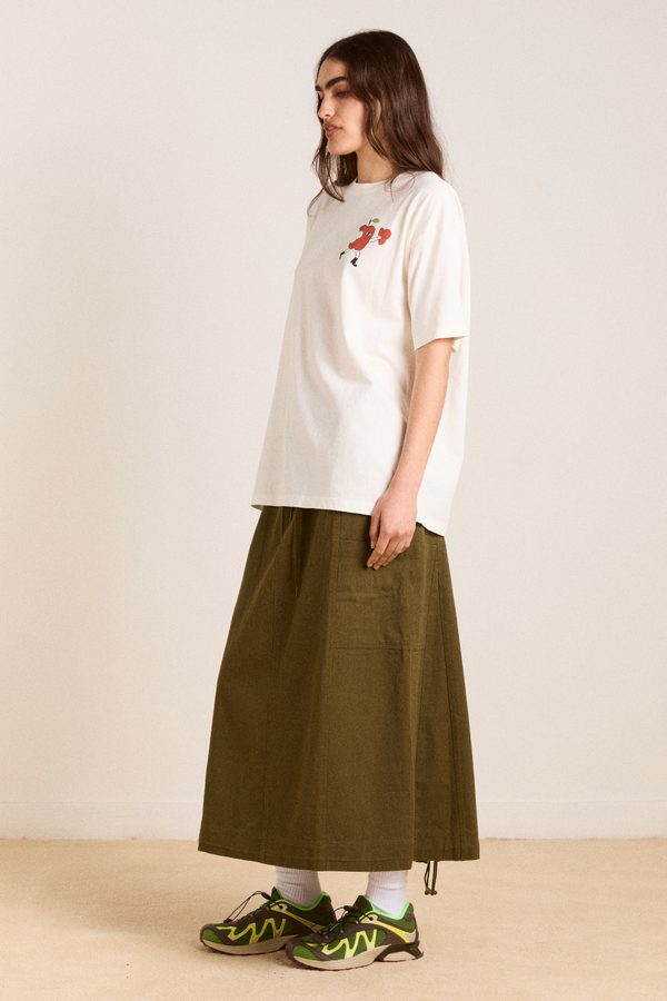 Damson Madder Apple Peel Boyfriend Tee - Ecru