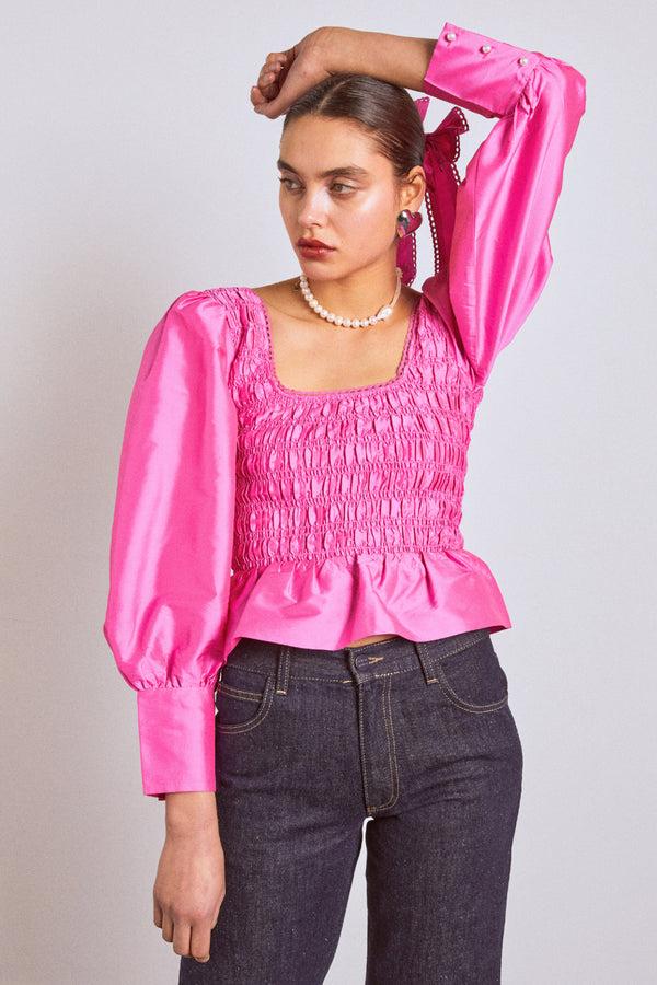 damson madder ariana blouse - pink taffeta