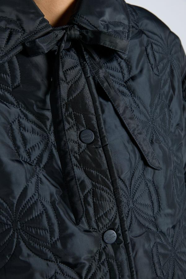 Damson Madder Aubrey Quilted Coat- Black Bows