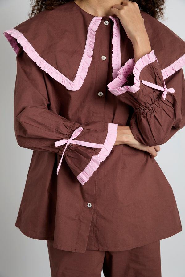Damson Madder Barbara Pj Set- Brown & Pink