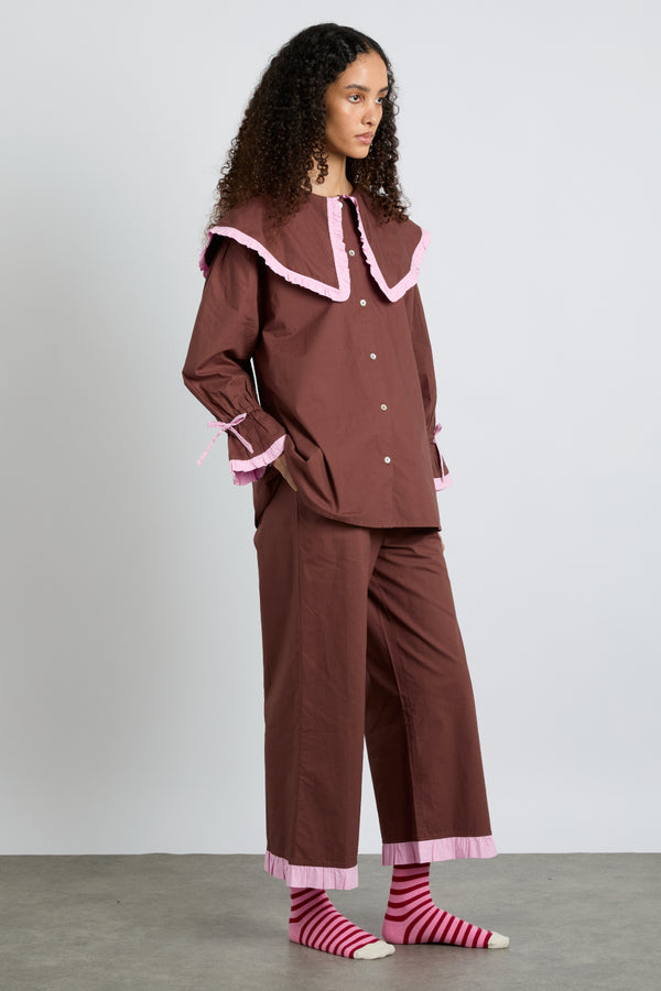 damson madder barbara pj set- brown & pink