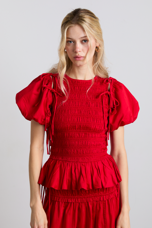 damson madder becca multi-way blouse - cherry