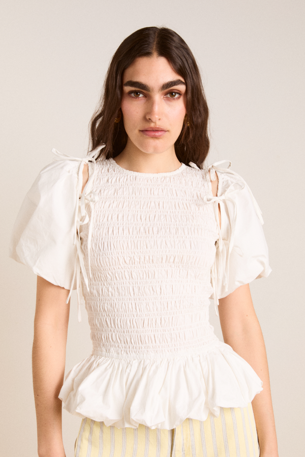 damson madder becca multi-way blouse - white