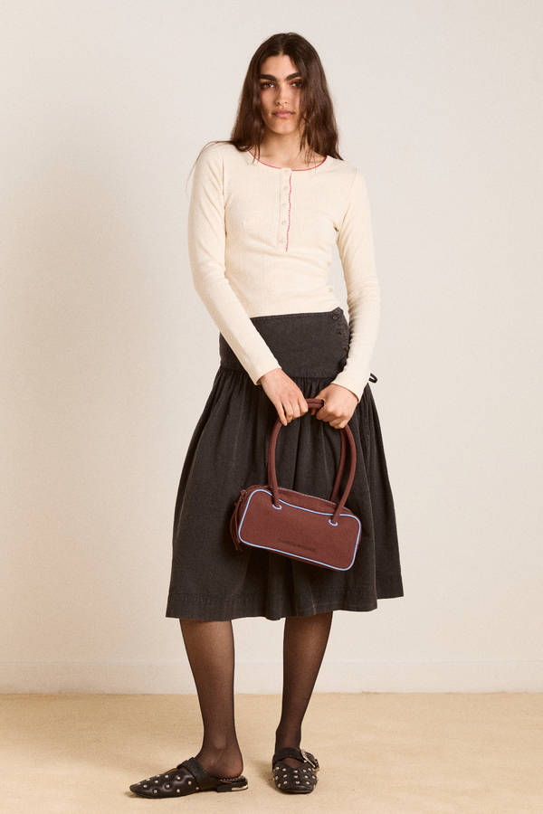 Damson Madder Benny Mini Bowler - Choc/blue