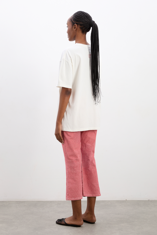 Damson Madder Berry Jam Boyfriend Tee - Ecru