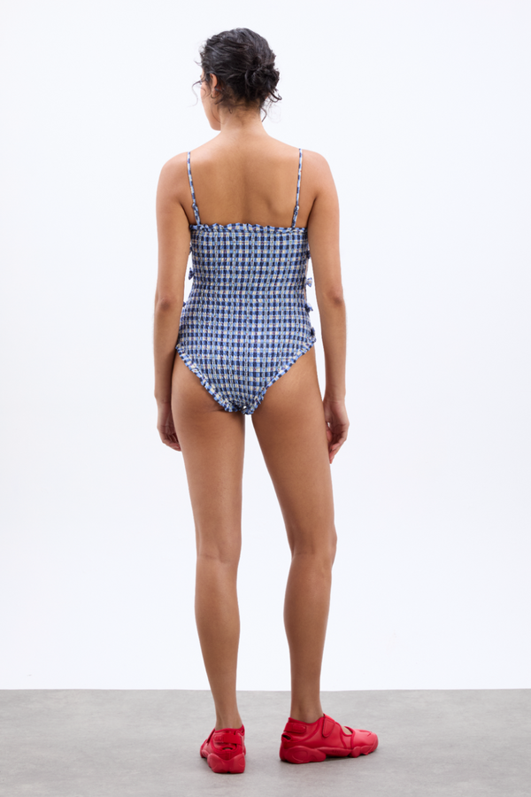 Damson Madder Betty Swimsuit - Blue Margot Gingham
