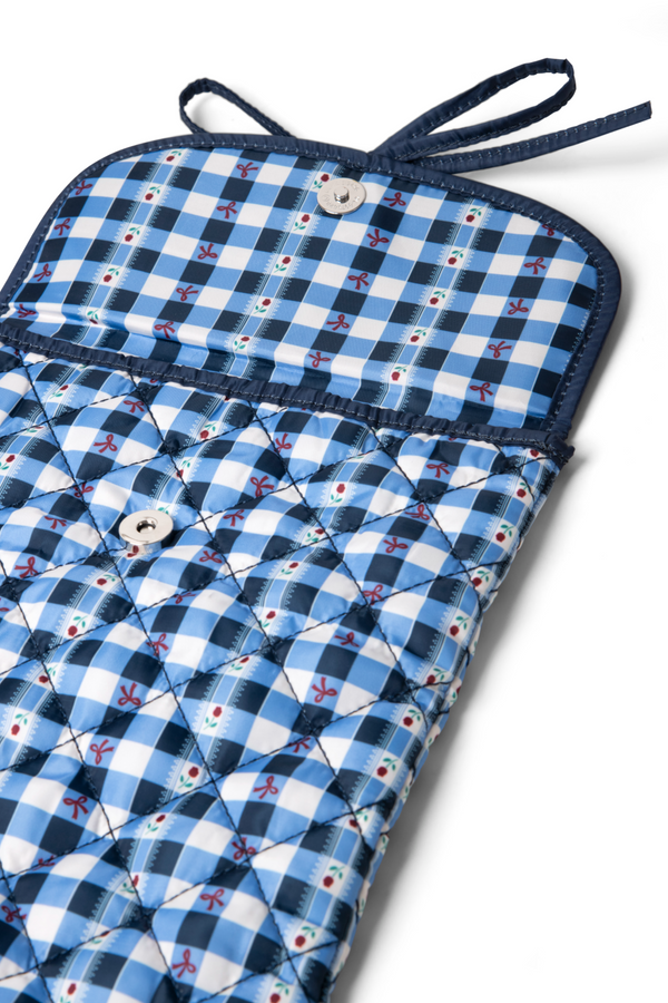 Damson Madder Bow Laptop Bag - Navy Margot Gingham