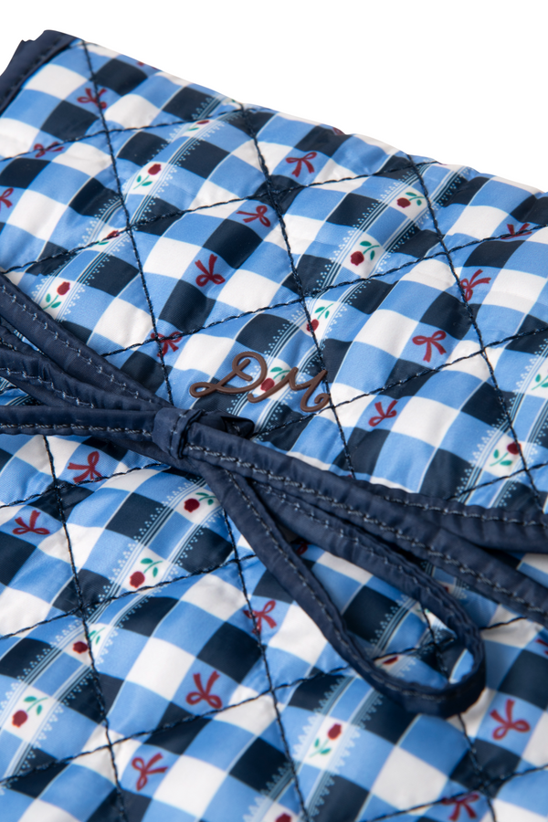 Damson Madder Bow Laptop Bag - Navy Margot Gingham