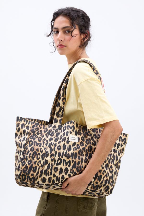 Damson Madder Canvas Leopard Tote Bag