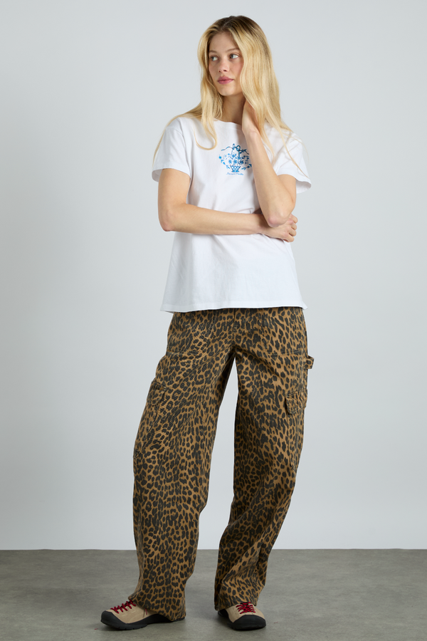 Damson Madder Cargo Jeans - Leopard