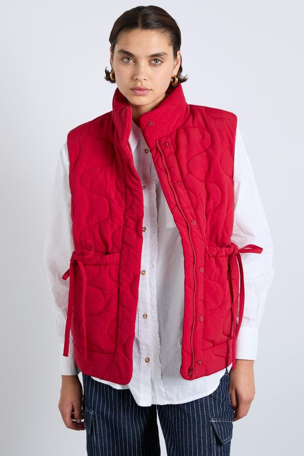 Damson Madder Celeste Gilet - Chilli Red