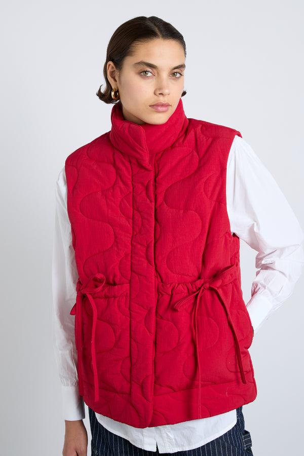 damson madder celeste gilet - chilli red