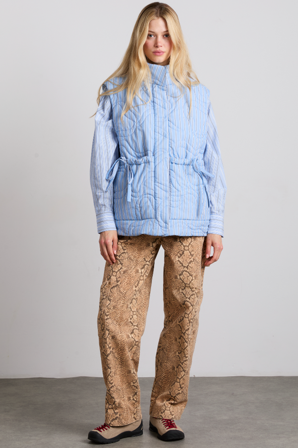 Damson Madder Celeste Quilted Gilet - Blue Stripe