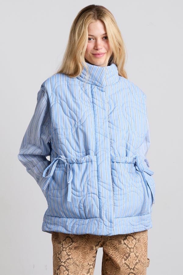 damson madder celeste quilted gilet - blue stripe