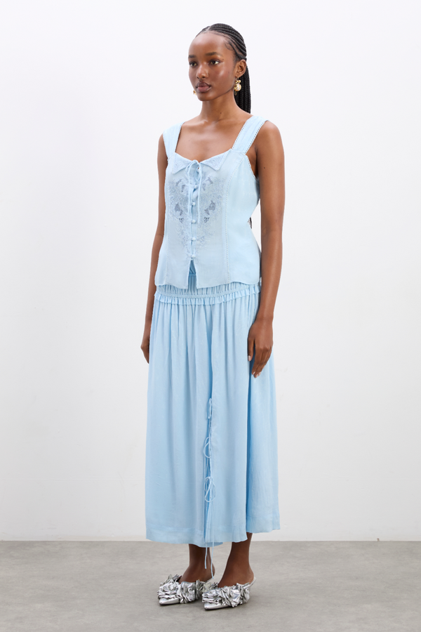 Damson Madder Charlotte Cami - Blue Monika Jacquard