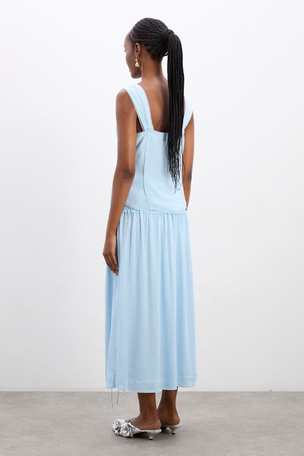 Damson Madder Charlotte Cami - Blue Monika Jacquard