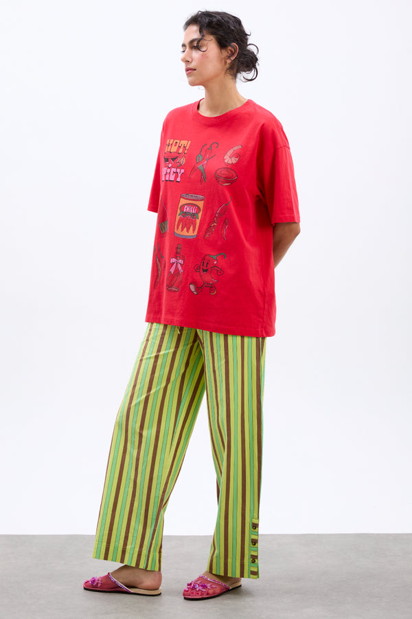 Damson Madder Chilli Boyfriend Tee - Washed Red