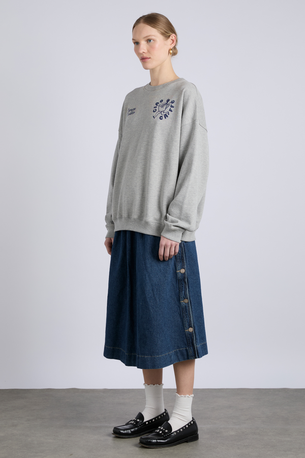 Damson Madder Ciao Cafe Sweatshirt - Grey Marl
