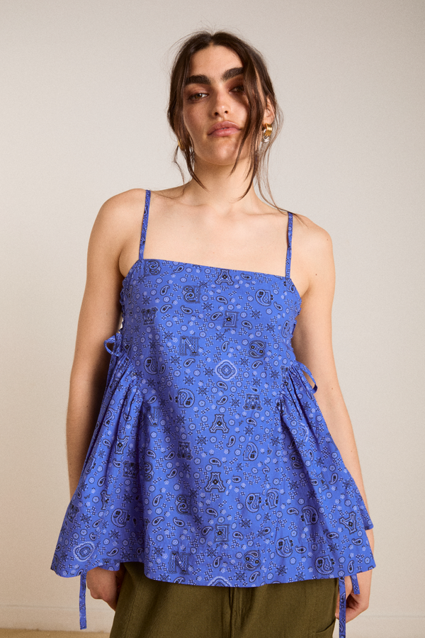 damson madder cressida cami - blue paisley