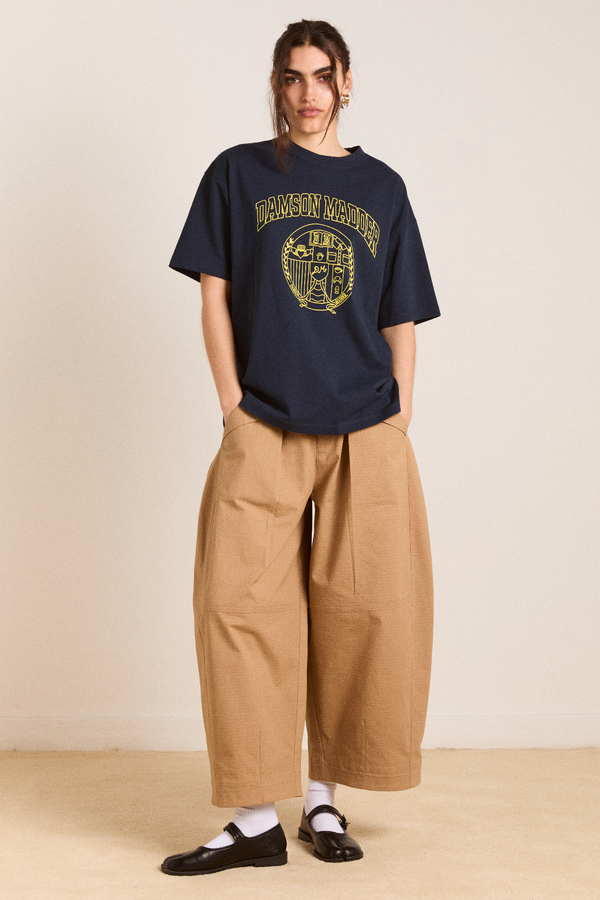 Damson Madder Damson Collegiate Boyfriend Tee - Navy