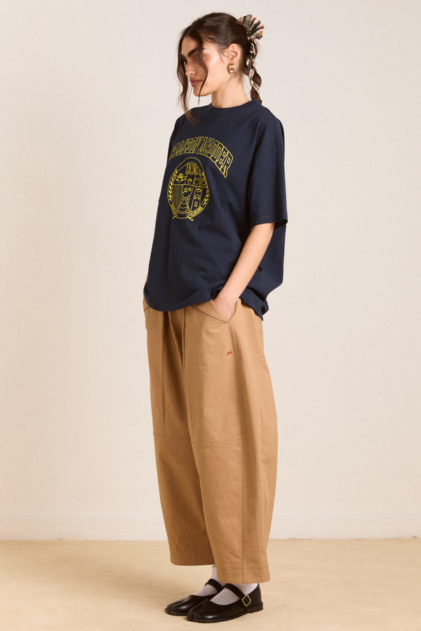 Damson Madder Damson Collegiate Boyfriend Tee - Navy