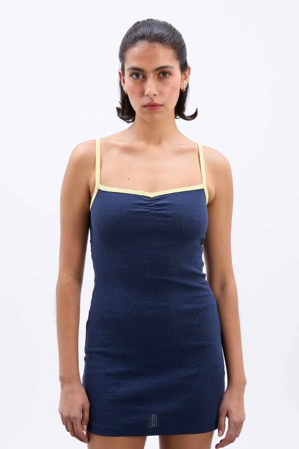 Damson Madder Demi Pointelle Cami Dress - Navy