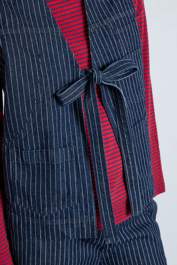 Damson Madder Dilly Gilet - Navy Pinstripe