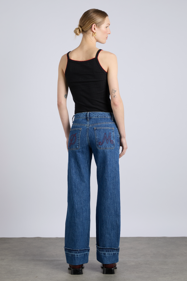 Damson Madder Dm Cami Top - Black Pointelle