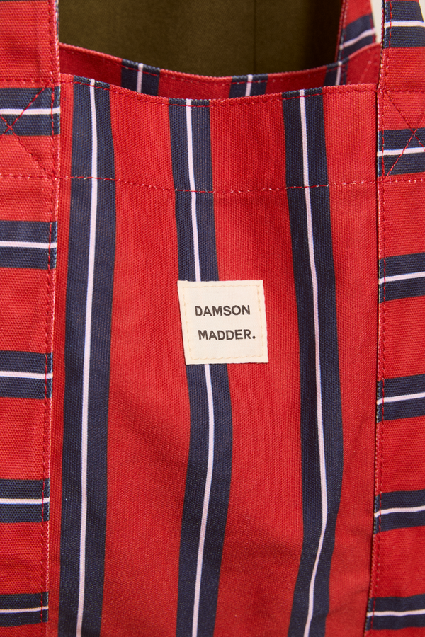 Damson Madder Dm Canvas Tote - Red Stripe