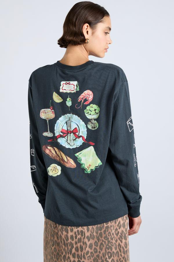 damson madder dm dinner party long sleeve tee