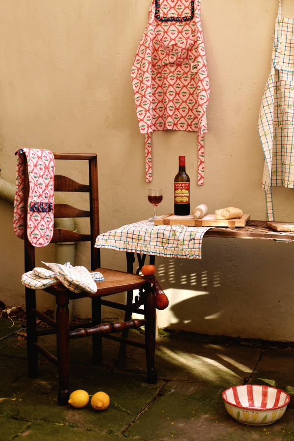 Damson Madder Double Oven Mitt - Pink Cherry