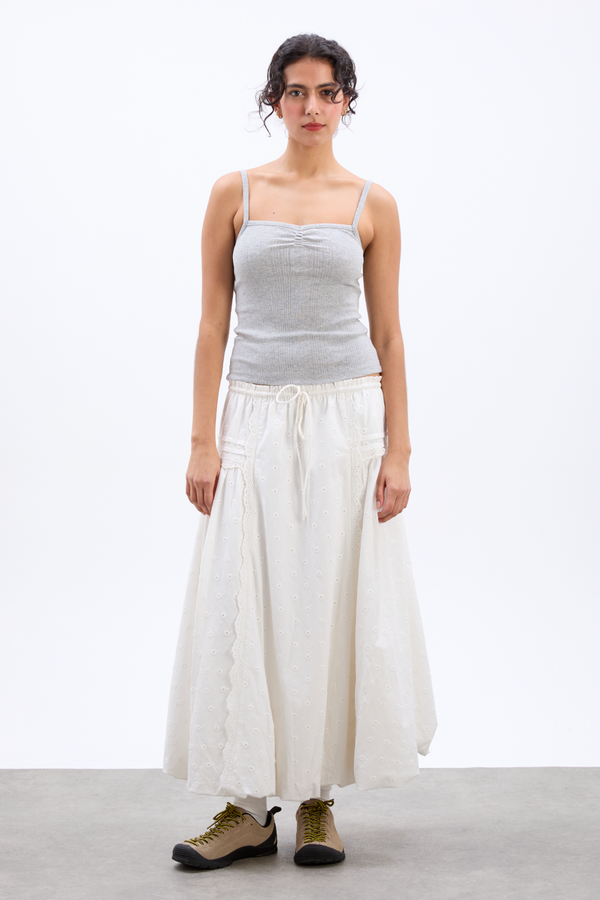 Damson Madder Dove Pointelle Strappy Cami - Grey