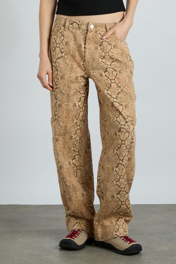 Damson Madder Drew Cargo Jeans - Snake Print