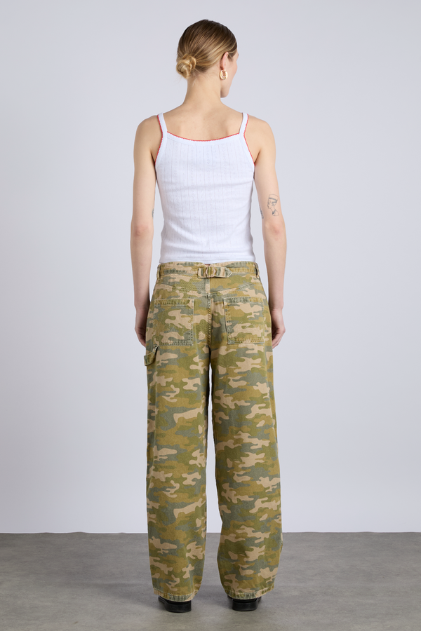Damson Madder Drew Jeans - Green Camo