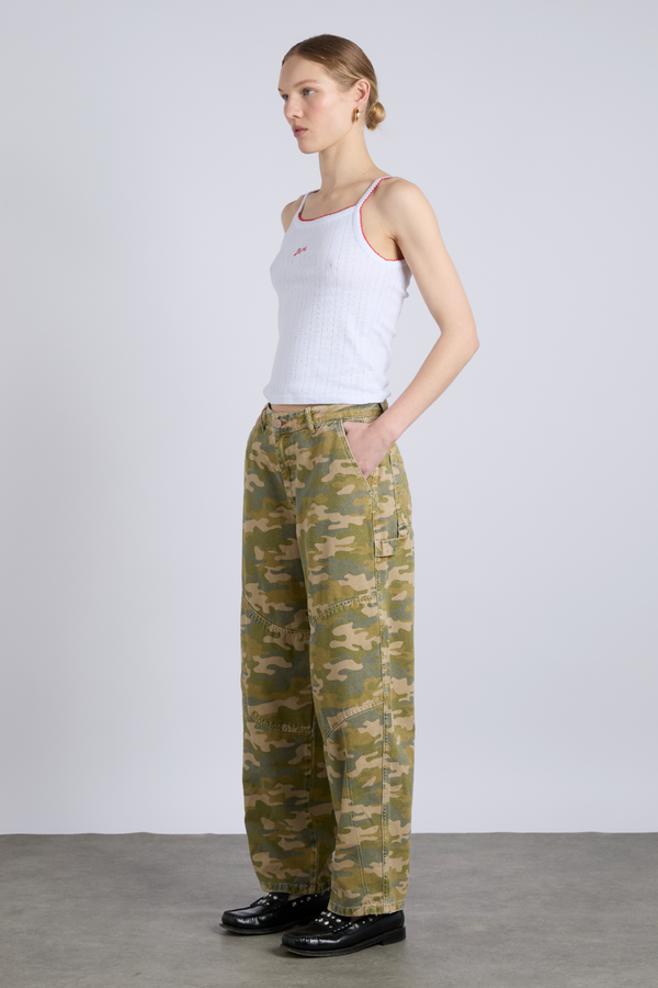 damson madder drew jeans - green camo