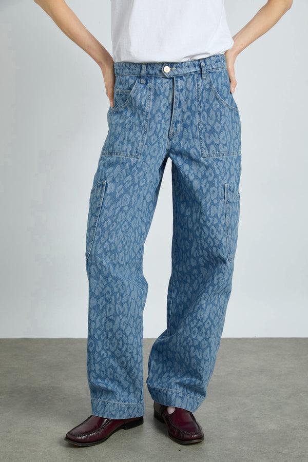 Damson Madder Drew Jeans - Leopard Laser