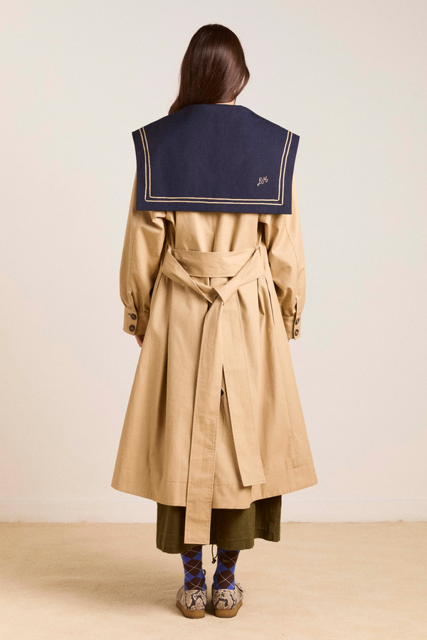Damson Madder Ella Trench - Navy Tan
