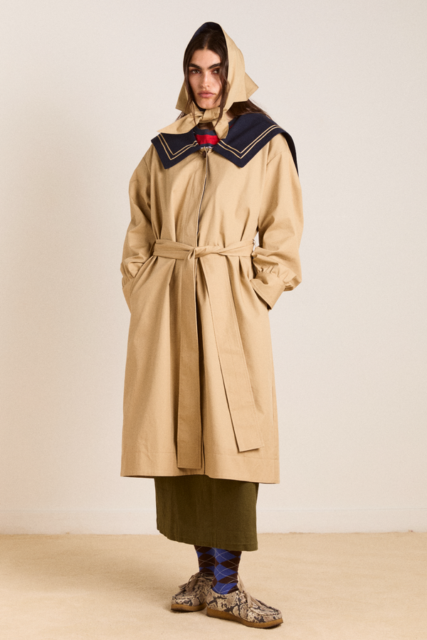 damson madder ella trench - navy tan