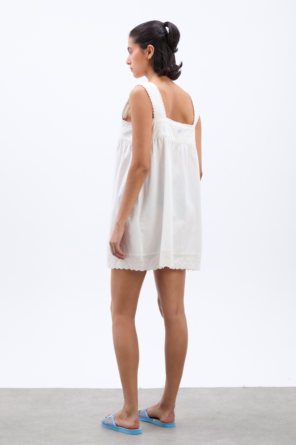 Damson Madder Elspeth Embroidered Nightdress - White