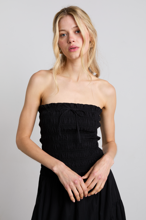 Damson Madder Esmerelda Midi Multi-way Dress - Black