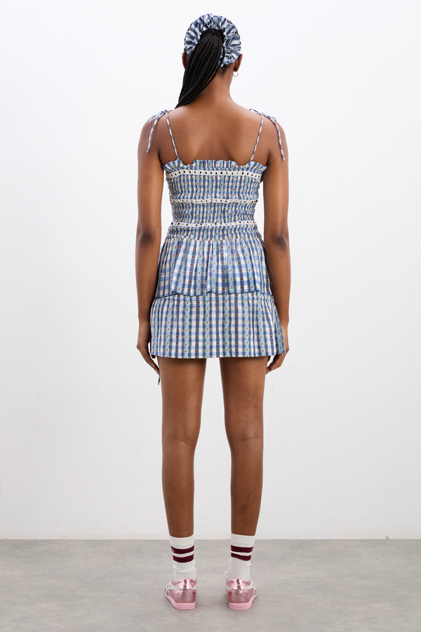 Damson Madder Este Mini Skirt - Blue Margot Gingham